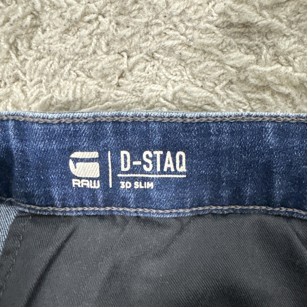 G-Star Raw D Staq 3D Slim Jeans Men's 38x34 Distressed Denim Streetwear Hip-Hop - Picture 13 of 16